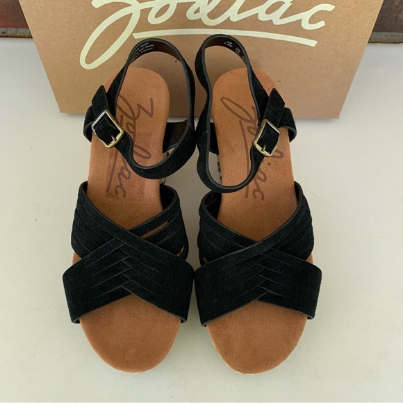 Zodiac Women’s Paola Black Leather Wedge Espadrilles Sandals US 7.5 M - Picture 3 of 8